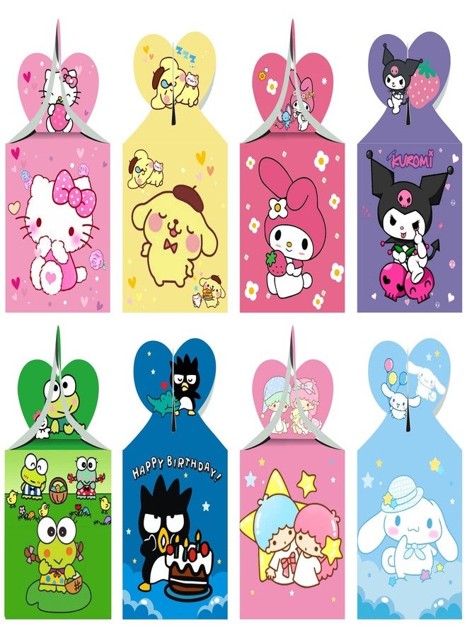 ARHAVI 12Pcs Kitty Kuromi and My Melody Keroppi Pompompurin Badtz Party Favor Gift Boxes for Kids Birthday Party Decorations Supplies - Image 1